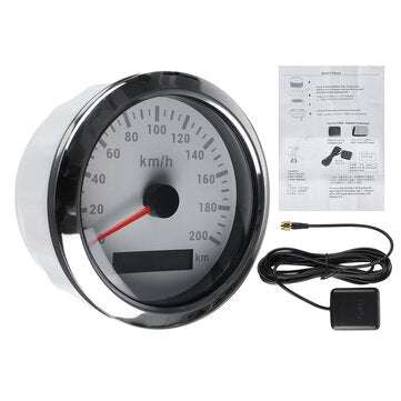 85mm 9-32V 120/200 KM/H GPS Speedometer Gauge with Red Backlight With GPS Antenna For ... (TYPE: #5)