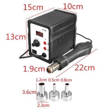 858D 220V Hot Air Soldering ReWork Station + Handle + Handle Stand+3 Nozzles