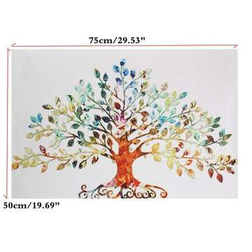 75X50CM Picture-Abstract Colorful Leafy Tree Unframed Canvas Print Wall Art Home Decoration
