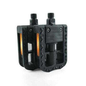 Black 9/16" 14mm Bicycle Pedals Aluminum Plastic Reflective Road Mountain Bike