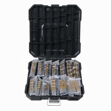 99PCS Drill Bit Set 1/16"-3/8" HSS Titanium Multi Drill Bits Twist Metal