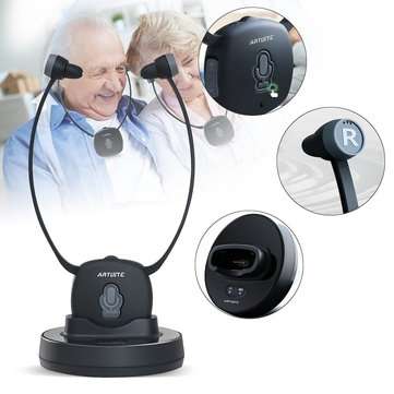 ARTISTE 2.4g Hearing Aid Headphones the Old Man TV Earphone Hear Support Wireless Headphones