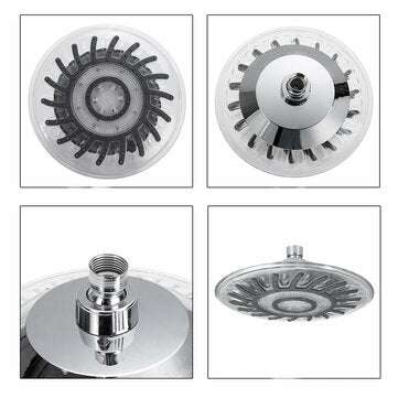 8 inch LED Round Shower Head Rain Shower Shower Head Temperature Changing