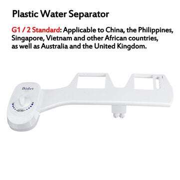 Bidet White Double-head Bidet Attachment Portable Manual Plastic Toilet (SIZE: 1/2INCH)