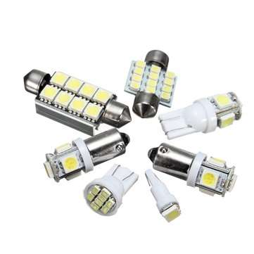 7pcs 12V White Car Interior LED Reading Light Kit Dome Licence Plate Side Mark Lamp