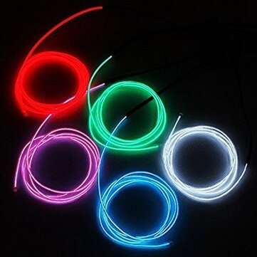 ARILUX Battery Powered 5PCS 1M Multicolor DIY Glow EL Wire Strip Light for Halloween Christmas DC3