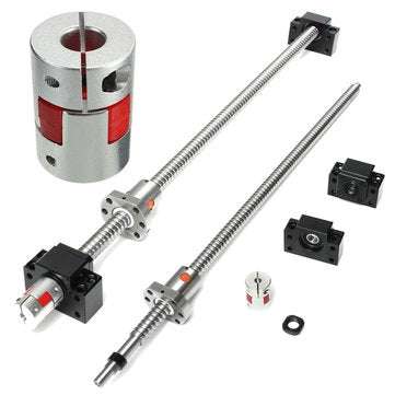 500mm SFU1605 Ball Screw with BK12 BF12 Supports and 6.35x10mm Coupler for CNC