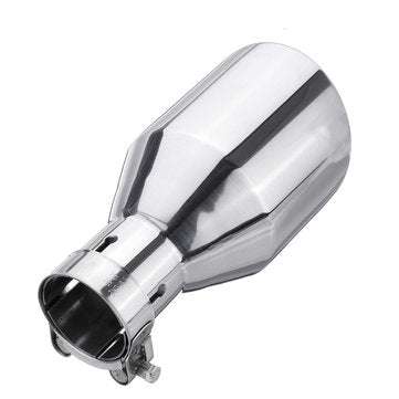 54-102mm Rear Exhaust Muffler Pipe Tail Muffler Tip Stainless Steel Round Car Un... (COLOR.: SILVER)