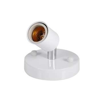 AC85-265V E27 Screw Base Socket Round Rotating Ceiling Light Holder Fixture Lamp ... (COLOR.: WHITE)