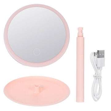 5W USB Rechargeable LED Mirror Light Dimmable Make Up Vanity Desktop Cosmetic Lamp (COLOR: PINK)