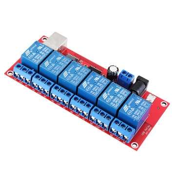 6 Channel 5V HID Driverless USB Relay USB Control Switch Computer Control Switch PC Intelligent Cont