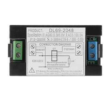 AC 110-220V 100A Digital Backlight Watt Power Meter 80-300V