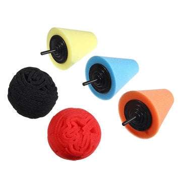 5pcs Burnishing Foam Sponge Polishing Cone Ball Buffing Pad Car Wheel Hub Cleaner Polishing Sponge S