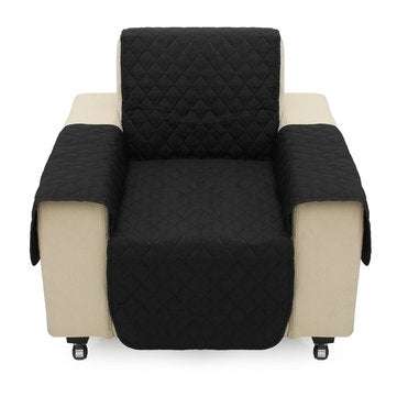 Black Pet Sofa Couch Protective Cover Pad Removable W/ Strap Waterproof Pads 1 Seater