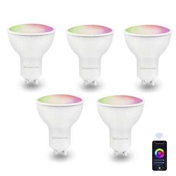 5Pcs Difeisi DFS-EC-G001 GU10 Smart Bulb 450LM Color Temperature 2700K-6500K Works with Alexa and Go