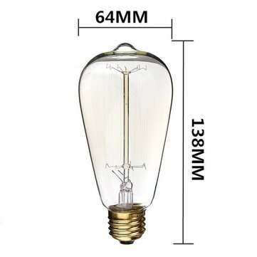 4PCS Kingso AC110V E27 60W ST64 A19 Edison Vintage Incandescent Light Bulb for Indoor Home
