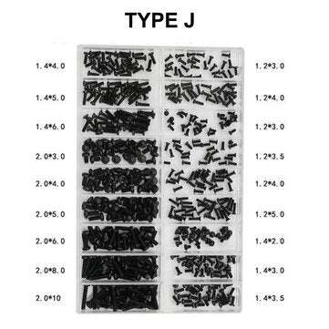 500Pcs Durable Mini Screw DIY Kit 18 Types Assemble Laptop Repair Screw Fastener (TYPE: J.)