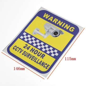 6Pcs CCTV Camera Warning Stickers Surveillance Vinyl Decal Video Security Sign