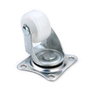 4Pcs 10KG Universal Swivel Casters 1inch Furniture Wheels Castor White PP Nylon Dual Roller Wheel fo