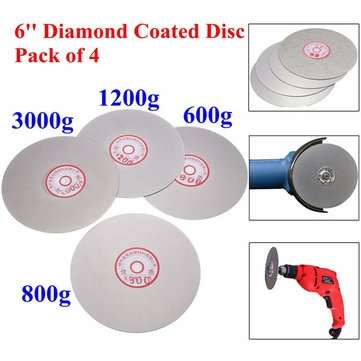 4pcs 6 Inch 600/800/1200/3000 Grit Flat Lap Wheel Lapping Grinding Disc