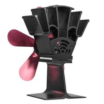 5 Blades Heat Powered Stove Fan For Wood Burner Fireplace Eco Friendly