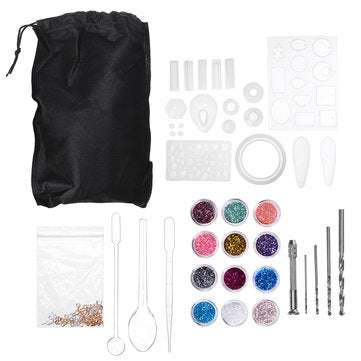 98Pcs DIY Mold Tools Kit for Crafts Silicone Epoxy Mould Resin Casting Molds