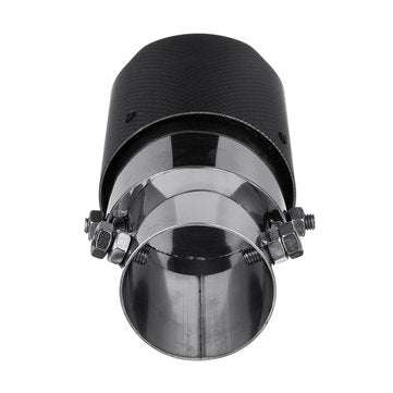 63mm Adjustable Angle Car Exhaust Muffler Pipe Tip Cover 100% Carbon Fiber Matte Black