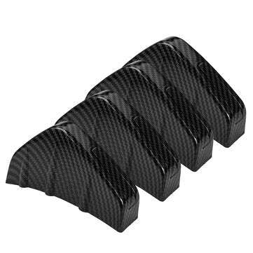 4PCS Carbon Fiber Car Rear Bumper Diffuser Sharks Fin Splitter Spoiler Universal