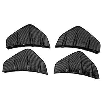 4PCS Carbon Fiber Car Rear Bumper Diffuser Sharks Fin Splitter Spoiler Universal