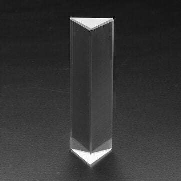 8cm Optical Glass Triple Triangular Prism Physics Teaching Light Spectrum