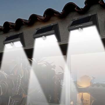 40 LED Solar Powered PIR Motion Sensor Wall Lamp Waterproof Security White Light Garden Outdoor