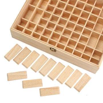 68 Slot Essential Oil Wooden Box Organizer Large Wood Storage Case Holds