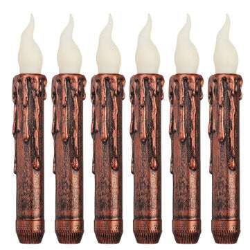 6PCS Flameless LED Candle Flickering Tea Light Battery Operated Timer Holiday Night Lamp