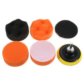 7pcs Polish Wax Foam Sponge Pad with Drill Adapter