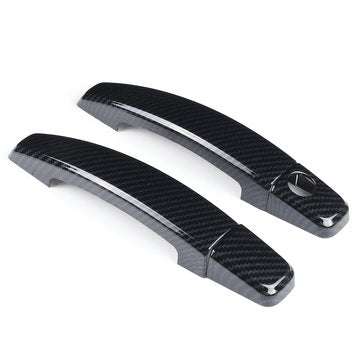 4Pcs Car Carbon Fiber Side Door Handle Covers Trims Black For Chevrolet Camaro 2010-2015