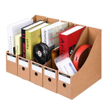 5 Pcs/set Magazine File Holders Storage Box Drawer Kraft Paper File Holder Desktop Documents Organiz