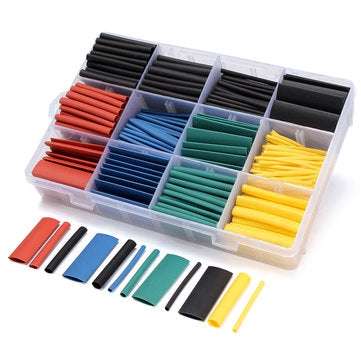 530 PCS Halogen-Free 2:1 Heat Shrink Tubing Wire Cable Sleeving Wrap Wire Kit 8Size 5Color