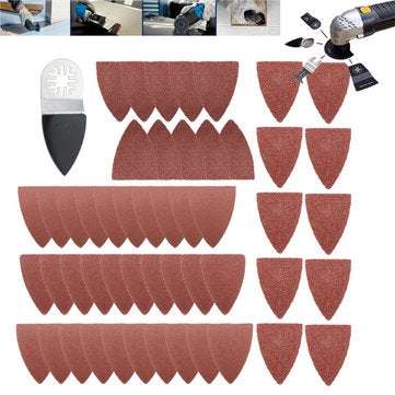 51pcs Finger Sanding Sheets Pads Paper Set For Fein Multimaster Bosch Oscillating Multitool