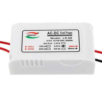 5Pcs Yushun LS-5S 5V 5W AC to DC Switching Power Supply Module Monitoring Power Supply with White Sh