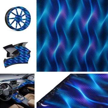 50x100cm PVA Hydrographic Water Transfer Hydrodipping Film Blue Purple Ribbon Pattern For Trucks Car