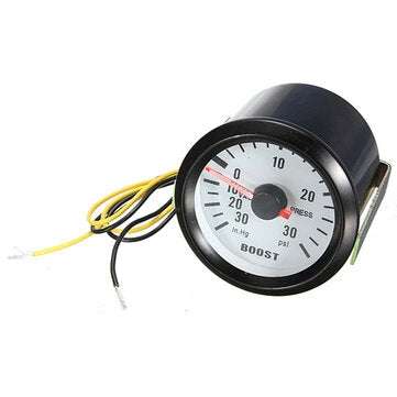 52mm 2 Inch 30PSI Pressure Vacuum Turbo Boost Pointer Dials Gauge Meter Light