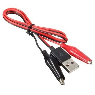 5Pcs DANIU  60CM Crocodile Test Clips Clamp to USB Male Connector Power Adapter Cable Wire