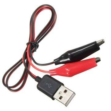 5Pcs DANIU  60CM Crocodile Test Clips Clamp to USB Male Connector Power Adapter Cable Wire