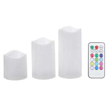 3PCS Waterproof Flameless LED Candles Timer Battery-operated Remote Control