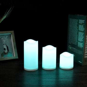3PCS Waterproof Flameless LED Candles Timer Battery-operated Remote Control