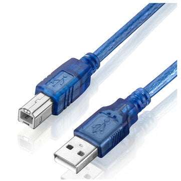 5Pcs 30CM Blue USB 2.0 Type A Male to Type B Male Power Data Transmission Cable For UNO R3 MEGA 2560