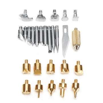 60Pcs 220V Wood Burning Pen Set Stencil Solder Iron Tips Tools Pyrography Kit