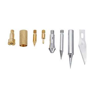 60Pcs 220V Wood Burning Pen Set Stencil Solder Iron Tips Tools Pyrography Kit