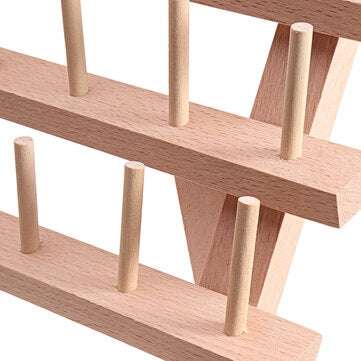 46 Spools Folding Wooden Embroidery Sewing Thread Stand Cone Holder Storage Rack