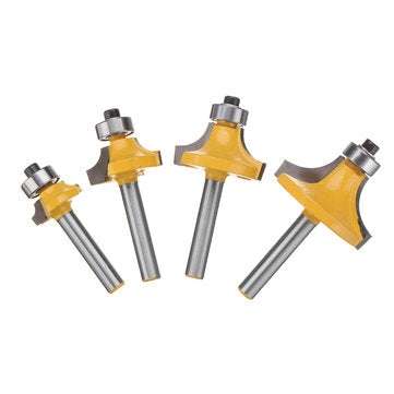 4pcs 1/4 Inch Shank Round Over Edging Router Bit 1/2 3/8 1/4 1/8 Radius Cutter Set